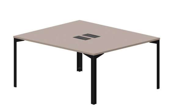 Составной стол на 2 рабочих места 158х136,6х75см (2 металлических  аутлета)