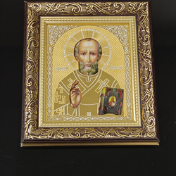 Икона Св.Николай Чудотворец (Златоустовская гравюра) в подарочном футляре