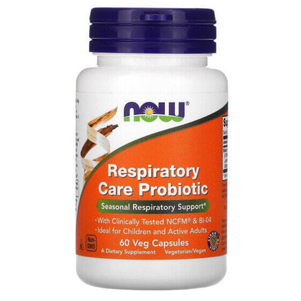 Для пищеварительной системы NOW Foods, пробиотик для поддержки дыхательной системы, 60 растительных капсул