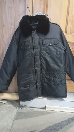 [М] Бушлат зимний удлин. "Охрана" меховой воротник (чёрная)