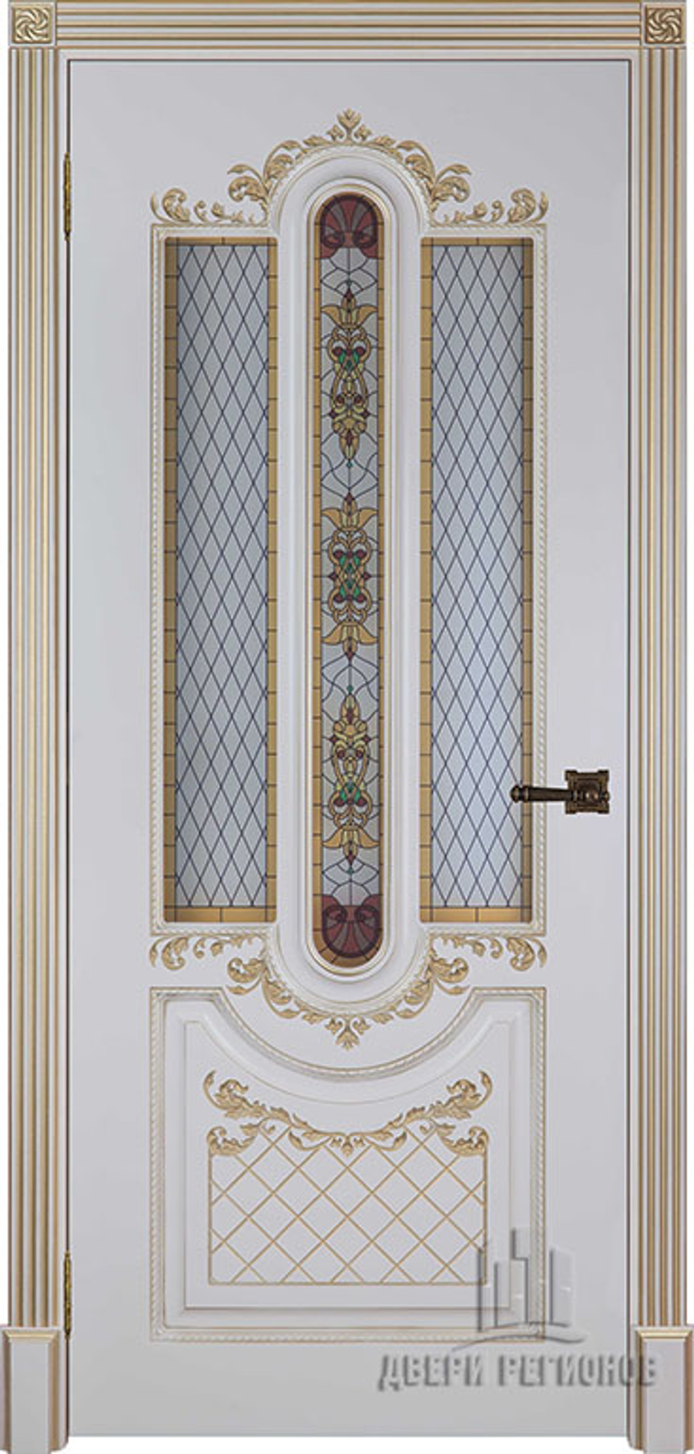 Дверь межкомнатная Александрия 2 Патина золото