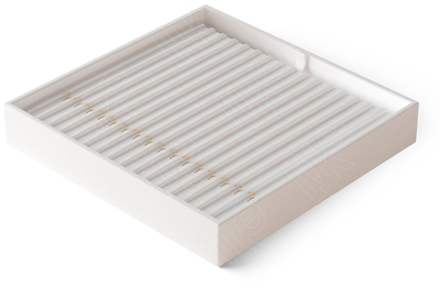 Дисплей 2 серии для 15 браслетов/горизонтальный/крючки снизу/бороздки/ножка/ф.№5/петелька