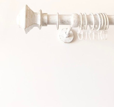 Карниз кованый для штор Верди d25 мм однорядный, цвет белое золото