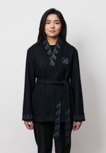 Шапан шерстяной женский OYU TOLQYN BLACK GREY