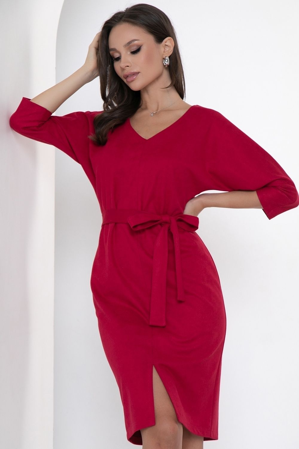 Платье Теплые объятия (вельвет, сангрия) Diolche (Акция)