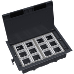 Лючок в пол 24 мод. (12 мод. 45х45 мм.),  крышка ABS+гальванизированная стальная вставка