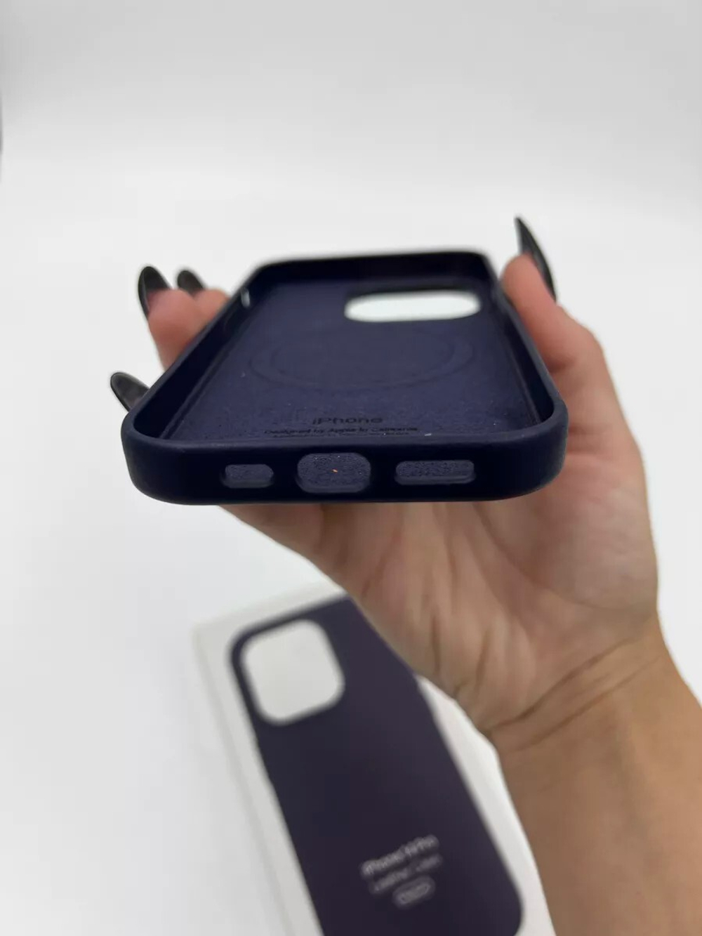 Кожаный чехол Leather Case iPhone 14 Pro | Ink Темно-Синий