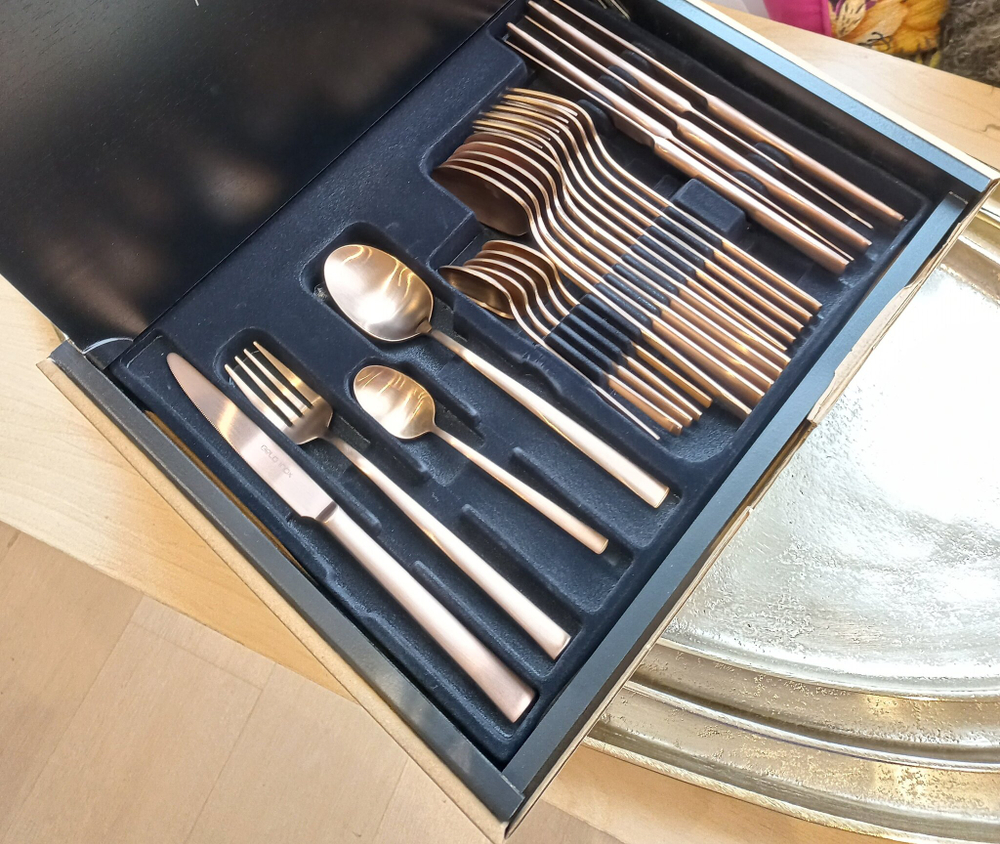 Набор столовых приборов на 6 персон 24 предмета Belo Inox Touch Mate Bronze