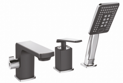 333532-C Смеситель на борт ванны, ЧЕРНЫЙ (3 отв.) ViEiR (5/1шт)