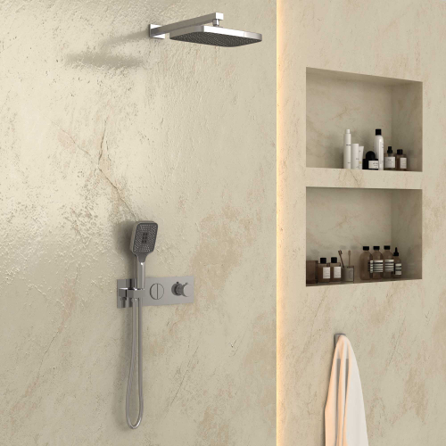 Душевой комплект Vincea VSFW-422T1CH встраиваемый, термостатический, 2 режима, хром