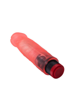 Розовый вибромассажер в виде фаллоса с венками - 18,5 см. (Цвет: розовый)