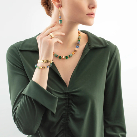 Колье Coeur de Lion Green-Blue-Peach 3039/10-0551