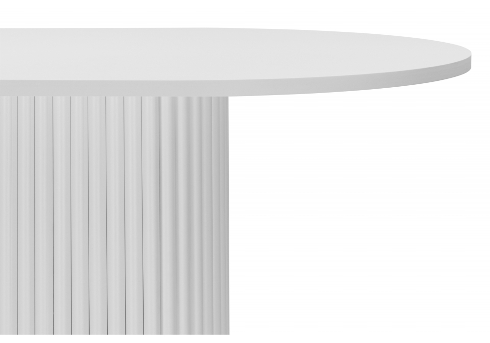 Стол деревянный Woodville Барон О 160 х 90 белая пленка шагрень, белые ноги