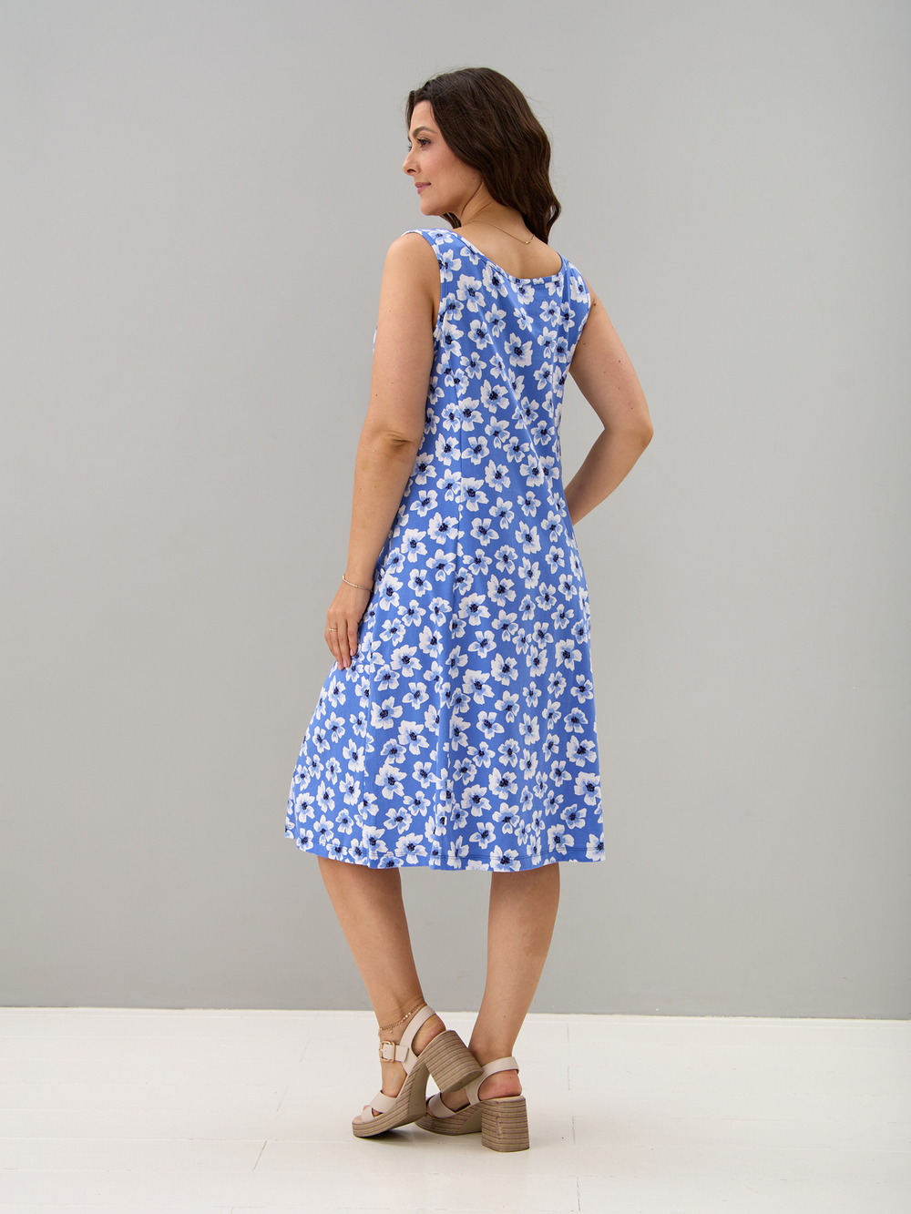 Платье П-012/голубой-мак