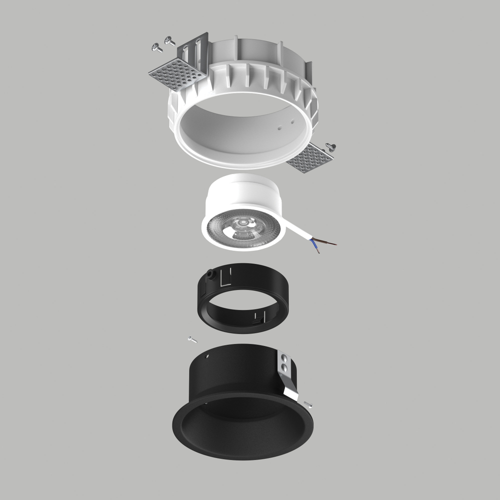 G214607BMOD Светильник DOMINO ROUND под LED модуль/лампу МR16 ЧЁРНЫЙ (214610+214607+214007)