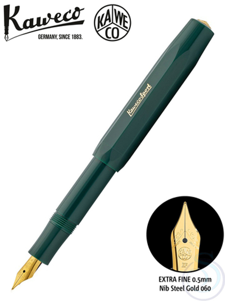 Перьевая ручка Kaweco CLASSIC SPORT Green EF (10000487) 0.5 мм, зеленый корпус