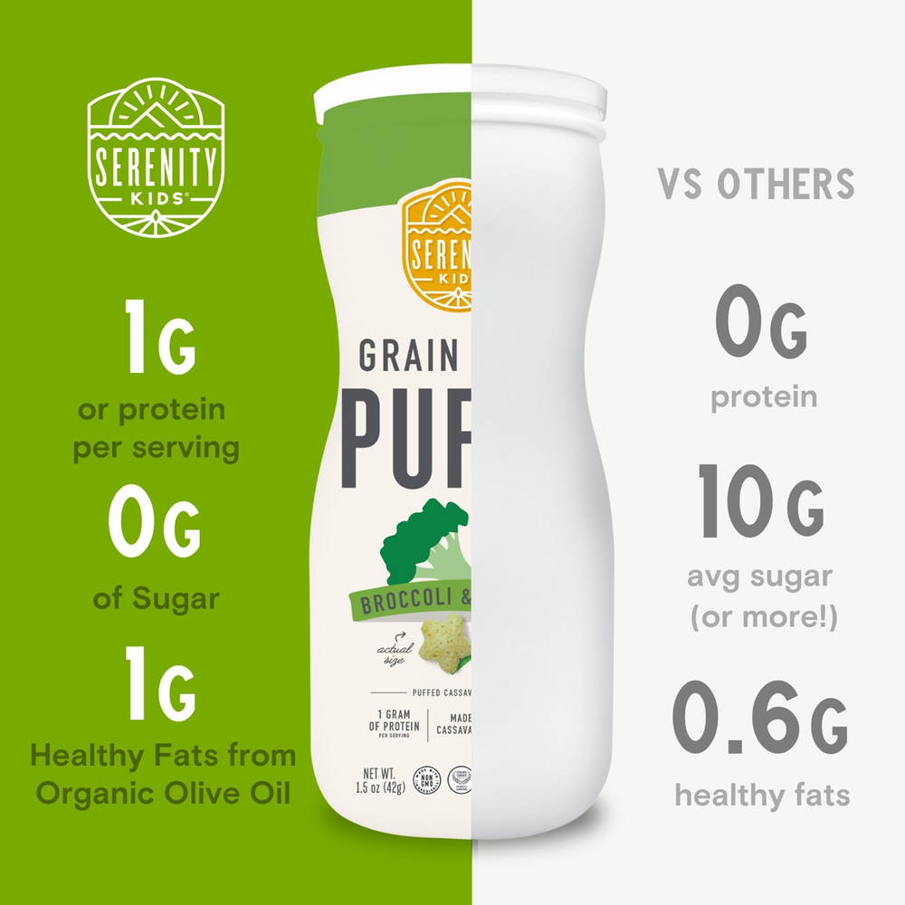 Serenity Kids, Слойки без злаков, брокколи и шпинат, 42 г (1,5 унции)