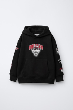 ZARA ХУДИ С КАПЮШОНОМ CHICAGO BULLS NBA, ЧЕРНЫЙ