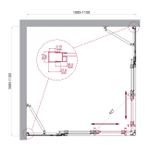 Душевой уголок BelBagno LUCE-A-22-80+30-C-Cr
