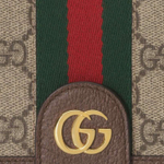 GUCCI Canvas With Leather Passport Holder Unisex Ebony/Brown