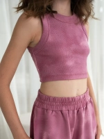 Летний кроп топ трикотажный детский варенка