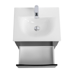 Тумба с раковиной подвесная BelBagno MARINO-CER-MINI-600-2C-SO-NL-P Nero Lucido, раковина белая BB-8099-3-60