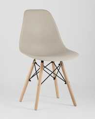 Eames Style DSW бежевый пластик, стальной каркас, натуральный массив бука