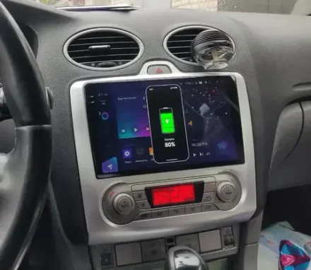 Магнитола для Ford Focus 2 2004-2011 (климат) - FarCar BX003M-360 монитор 9.5" 2K QLED на Android 13, 6Гб+128Гб, CarPlay, 4G SIM-слот, 4 камеры в комплекте