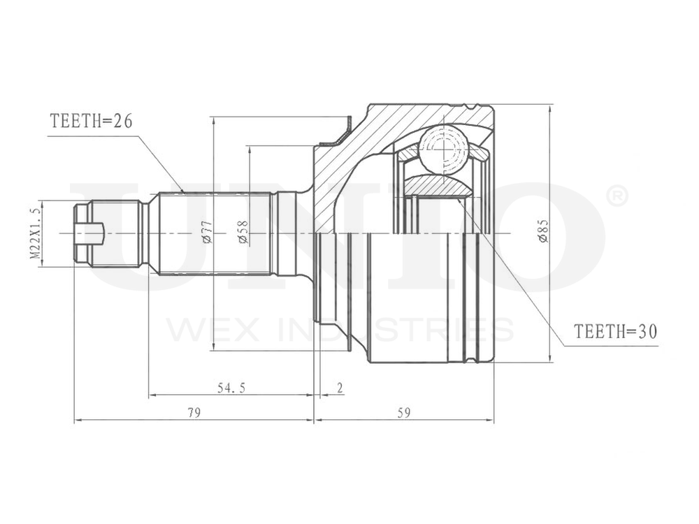 ШРУС внешний UNIO CVJ-20128