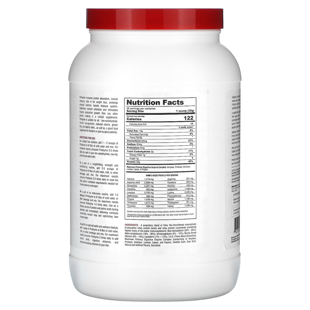Metabolic Nutrition, Protizyme, Specialized Designed Protein, ванильный торт, 910 г (2 фунта)