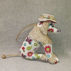 Ёлочная игрушка Пудель в шляпе