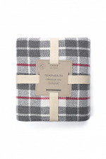 Покрывало DeNASTIA клетка 200x220 хб100% серый/белый Индия