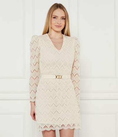 Кружевное платье с ремешком TWINSET - бежевый(251TP2402)