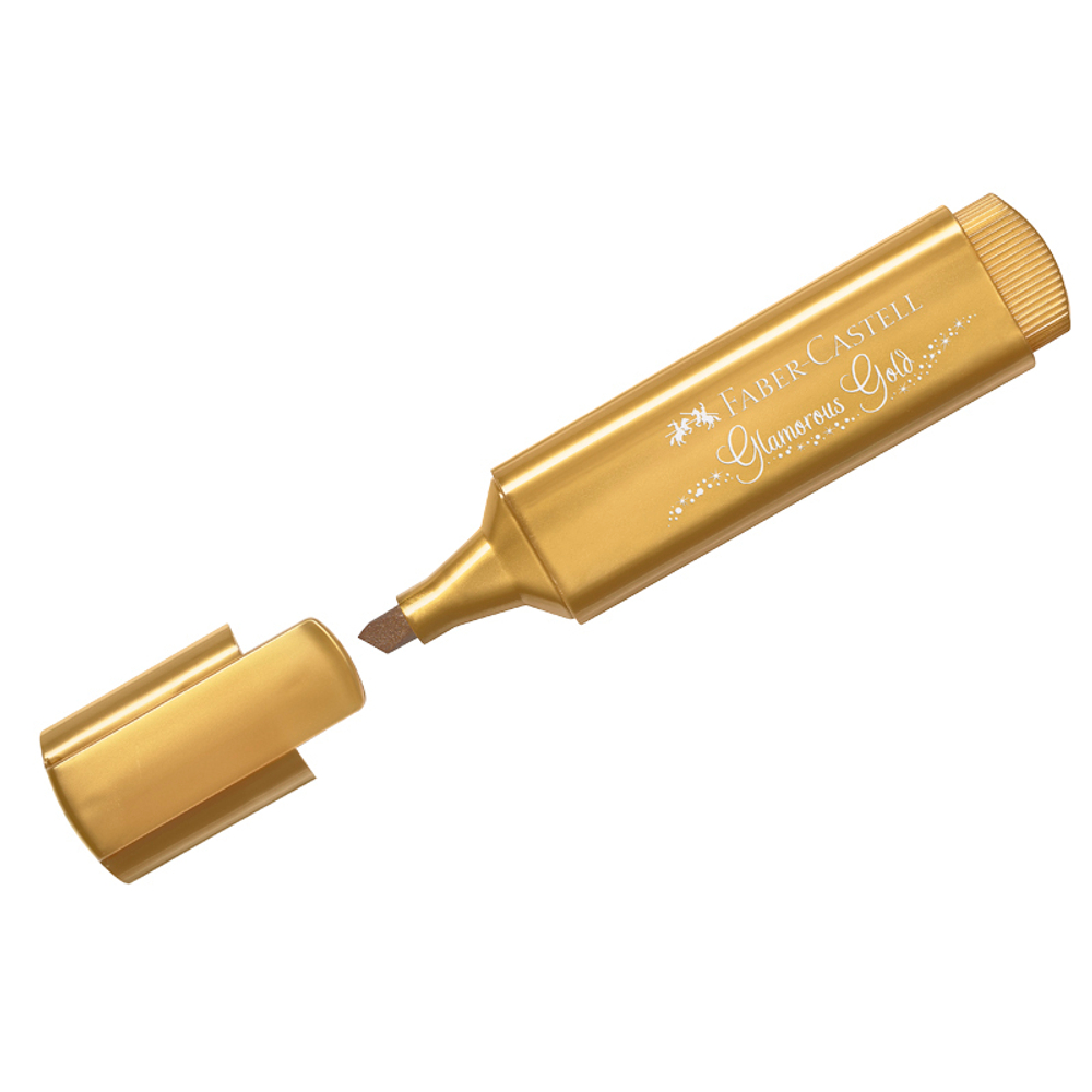 Текстовыделитель Faber-Castell "TL 46 Metallic", мерцающий золотой, 1-5 мм 154650