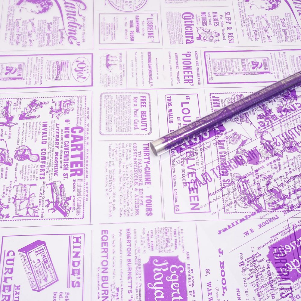 Пленка прозрачная "Газета" 70см*200гр СИРЕНЕВЫЙ