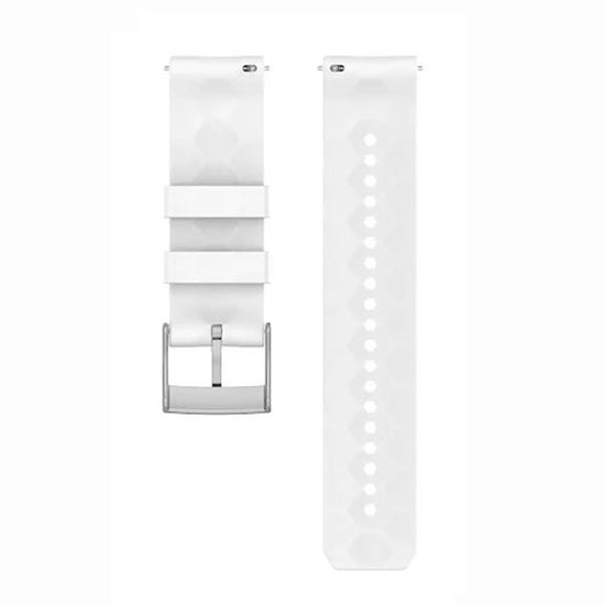 Ремешок Ranger 24 мм для Suunto 9 Baro, Suunto 7, Suunto Spartan Sport силиконовый быстросъемный (Белый, серебристая пряжка)