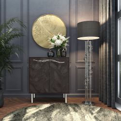 Комод Арт Колор leaves Стайл Сильвер с 2 полками Терпкий коричневый