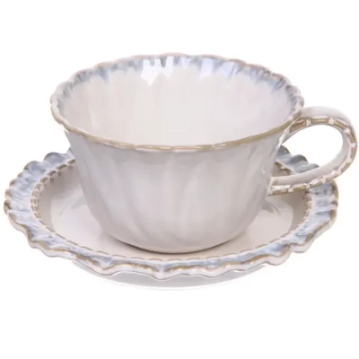 Чайная пара «Верона» (кружка 230мл, блюдце) голубая