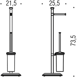 Стойка напольная Colombo Portofino B3218, хром схема