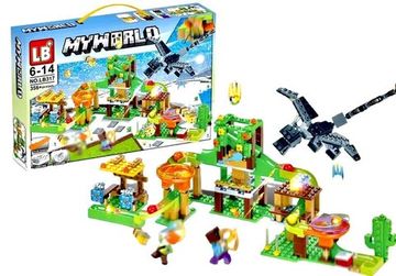 Конструктор Майнкрафт Нападение черного дракона 356 деталей с LED-деталями