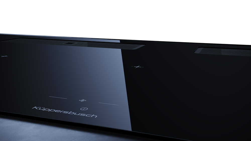 Индукционная варочная поверхность с вытяжкой Kuppersbusch с ручками из нержавеющей стали KMI 12850.0 SR-E Black Chrome