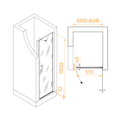 Душевая дверь RGW HO-011 (Прозрачное, 600)