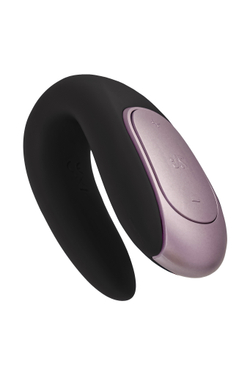 Многофункциональный стимулятор для пар Satisfyer Double Fun, с пультом ДУ, силикон, черный, 9 см