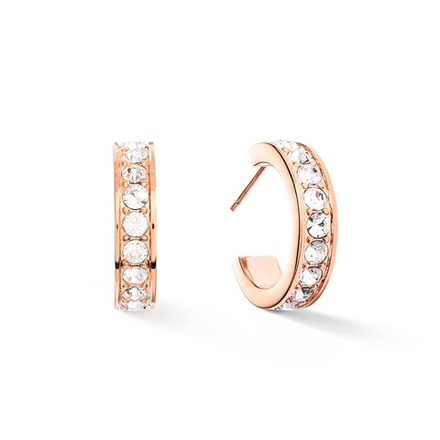 Серьги-пусеты Coeur de Lion Crystal-Rose gold 0131/21-1822