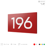 Номер на дверь 196, табличка на дверь для офиса, квартиры, кабинета, аудитории, склада, красная 120х70 мм, Айдентика Технолоджи