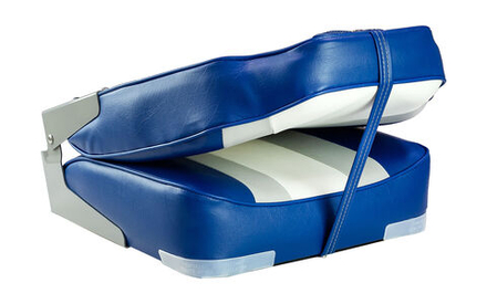 Кресло мягкое складное Rainbow, обивка винил, цвет синий/серый/белый, Marine Rocket