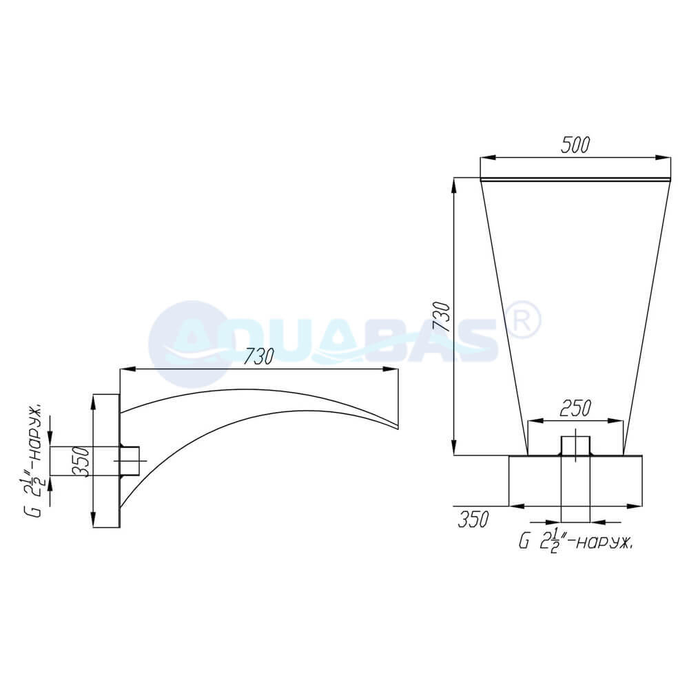 ВСк.50/1 Водопад "Кобра стеновая 500" AISI-316
