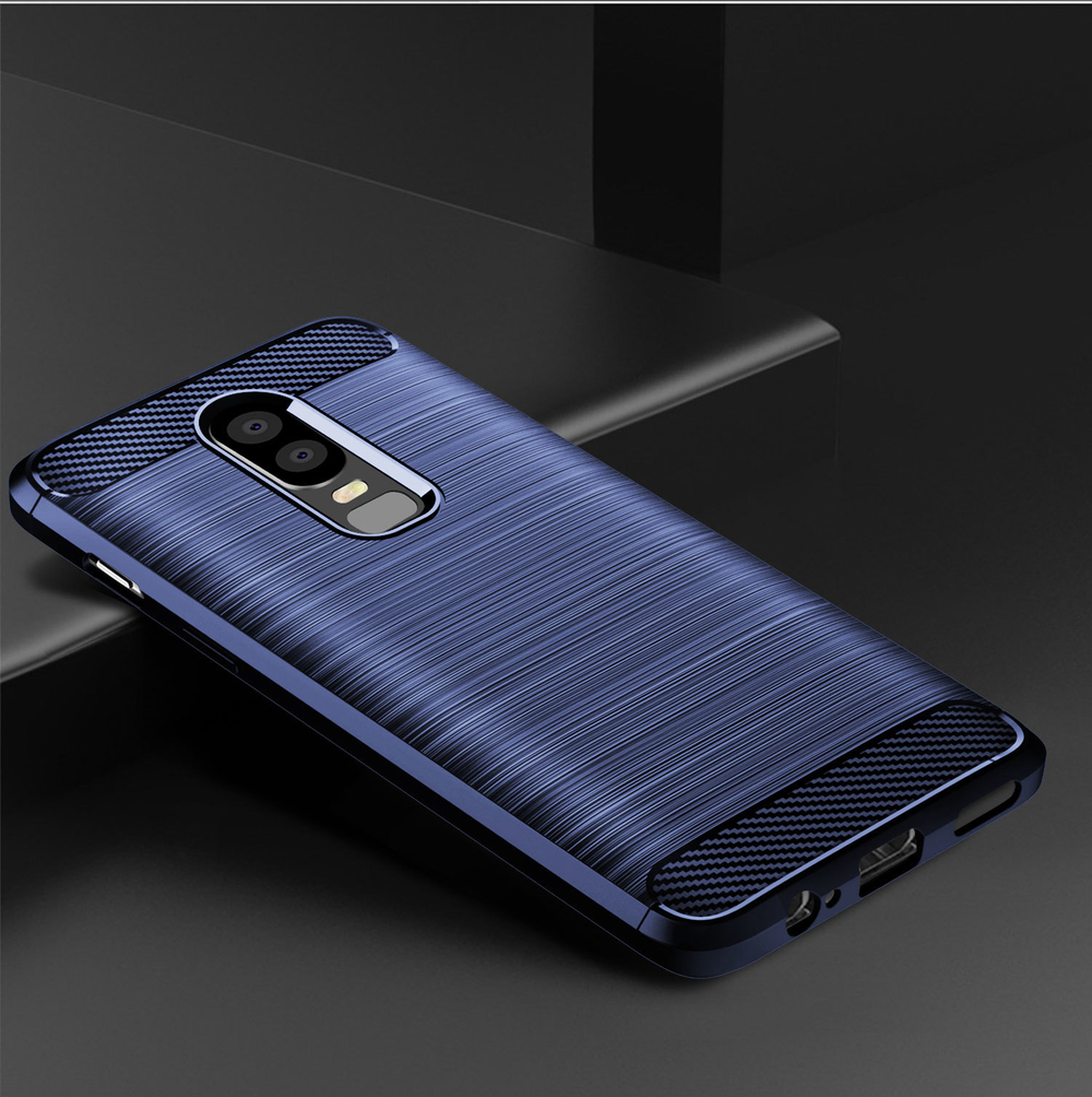 Чехол для OnePlus 6 цвет Blue (синий), серия Carbon от Caseport