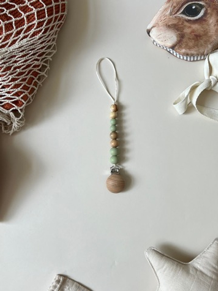 Держатель для пустышки из натурального дерева - хаки