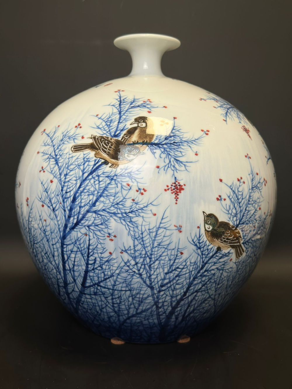 Большая китайская ваза с птицами